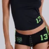Black No.13 Football Mini Shorts