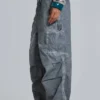 Black Oil Wash Parachute Pants
