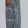 Black Oil Wash Parachute Pants