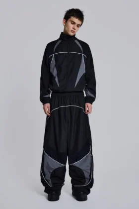 Black Panelled Vapor Jacket