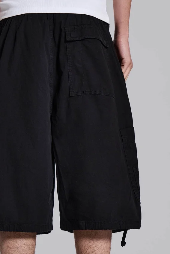 Black Parachute Cargo Baggy Shorts