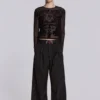 Black Pinstripe Goliath Suit Pants