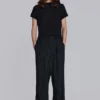 Black Pinstripe Goliath Suit Pants
