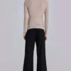 Black Pinstripe Stacked Straight Suit Pants