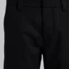 Black Pinstripe Stacked Straight Suit Pants