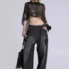 Black Raised Embroidery XL Colossus Jeans