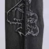 Black Raised Embroidery XL Colossus Jeans