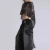 Black Raised Embroidery XL Colossus Jeans