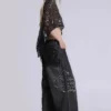 Black Raised Embroidery XL Colossus Jeans