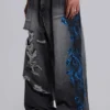 Black Spike Airbrush XL Ripped Colossus Jeans