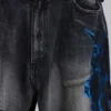 Black Spike Airbrush XL Ripped Colossus Jeans