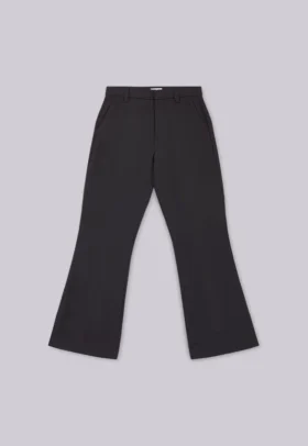 Black Stacked Bootcut Suit Pants