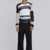 Black Stacked Bootcut Suit Pants