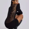 Black Wings Mesh Dress
