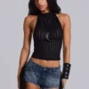 Black Zene Backless Top