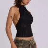 Black Zene Backless Top