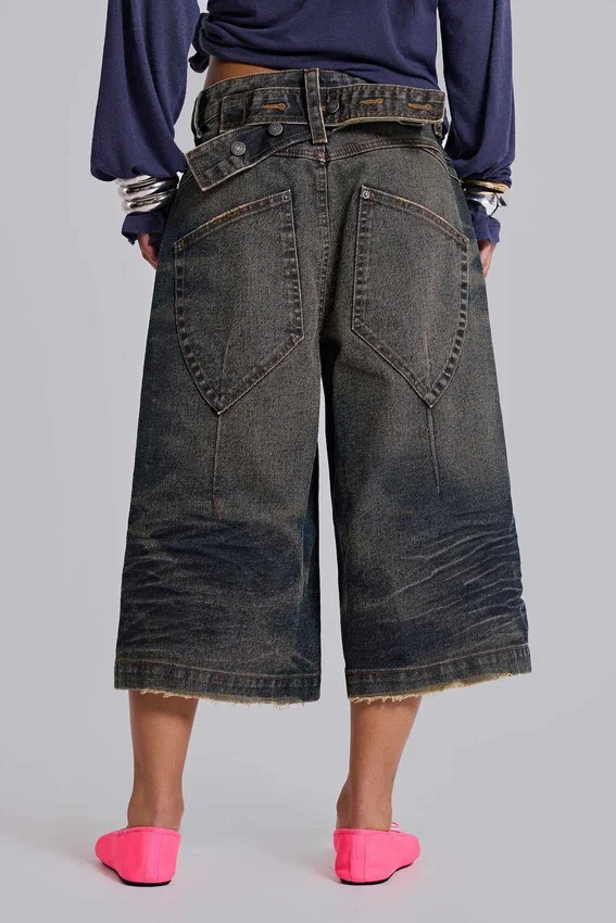 Blue Cinch Back Colossus Jorts