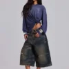 Blue Cinch Back Colossus Jorts