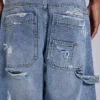 Blue Vintage Distressed Carpenter Jeans