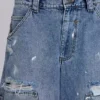 Blue Vintage Distressed Carpenter Jeans