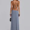 Brisa Asymmetric Hand-Beaded Maxi Dress