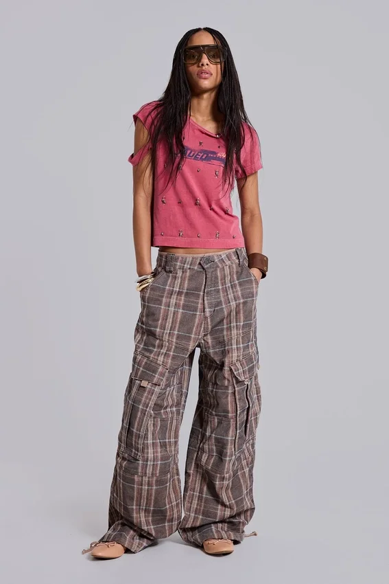 Brown Check Cadet Cargos