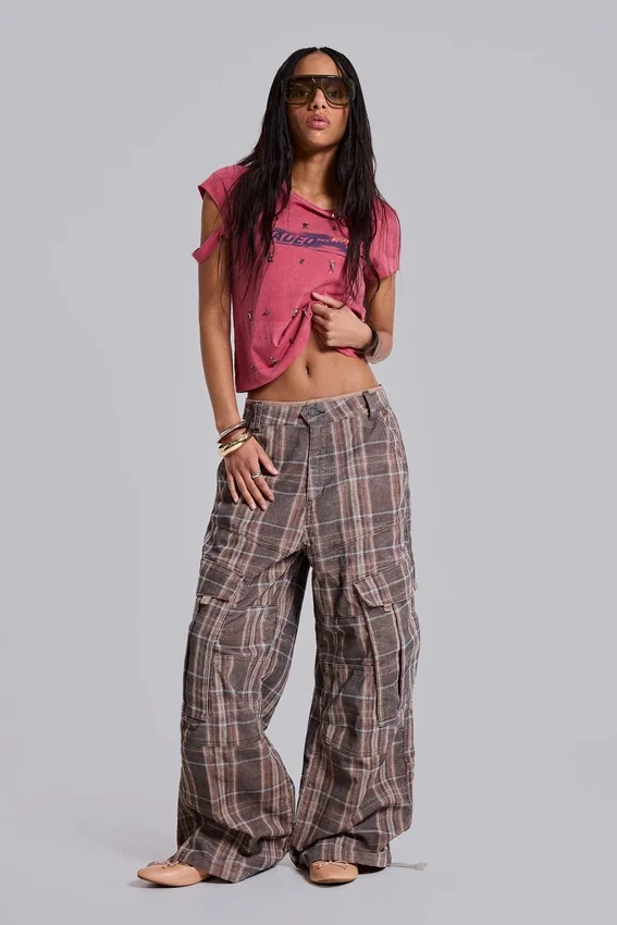 Brown Check Cadet Cargos