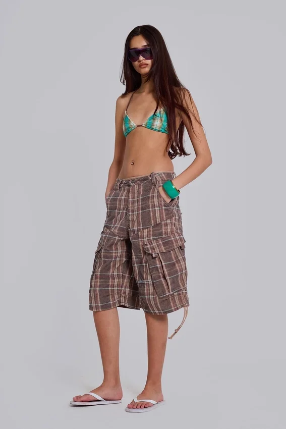 Brown Check Cadet Shorts