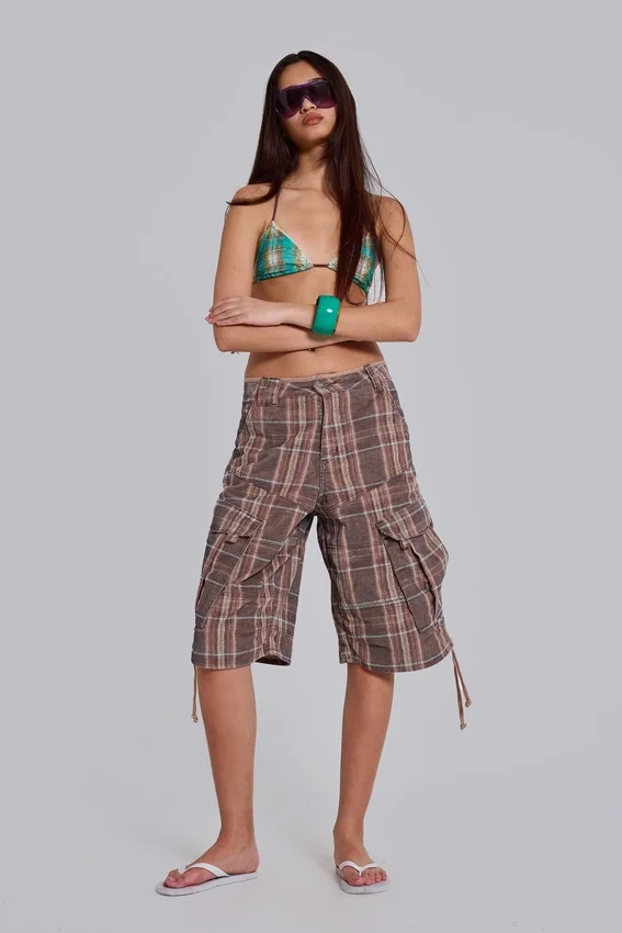 Brown Check Cadet Shorts