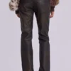 Brown Cooper PU Bootcut Jeans