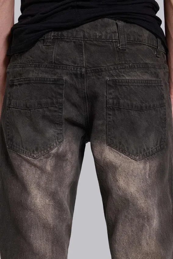 Brown Creased Drift Bootcut Jeans