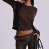 Brown Mist Long Sleeve Top