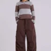 Brown Parachute Cargo Pants
