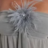 Brunelle Mini Dress with Feathers