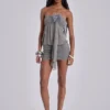 Brunelle Mini Dress with Feathers