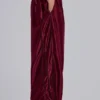Burgundy Metallic Vapor Joggers