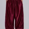 Burgundy Metallic Vapor Joggers
