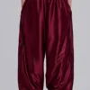 Burgundy Metallic Vapor Joggers