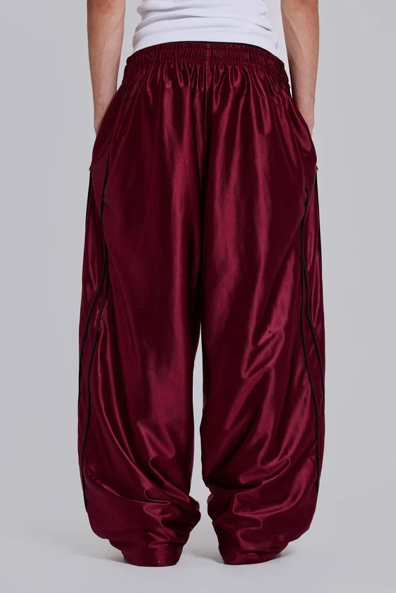 Burgundy Metallic Vapor Joggers
