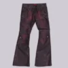 Burgundy Studded Faux Leather Drift Bootcut Trousers