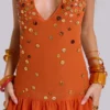 Button Me Up Mini Dress in Papaya