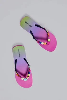 Button Ombre Flip Flops