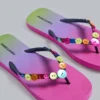 Button Ombre Flip Flops
