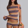 Cata Multi Stripe Mini Shorts