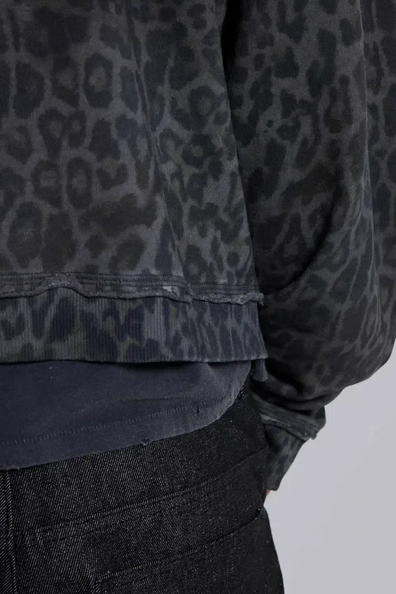 Charcoal Leopard Monster Hoodie