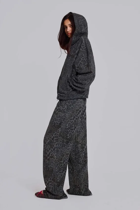 Charcoal Leopard Monster Joggers