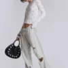Cleo Distressed Slouchy Bootcut Jogger