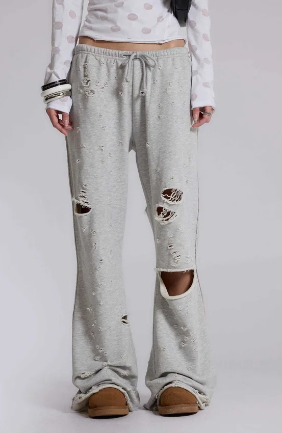 Cleo Distressed Slouchy Bootcut Jogger
