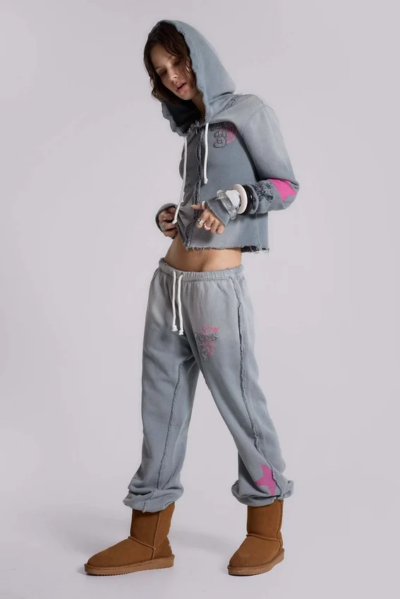 Cleo Graphic Slouchy Bootcut Jogger
