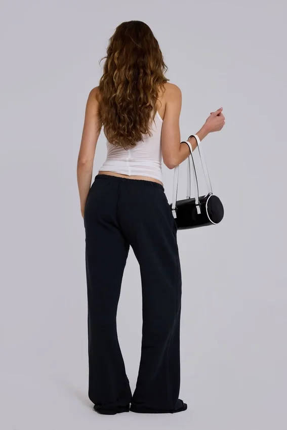 Cleo Slouchy Bootcut Jogger in Black